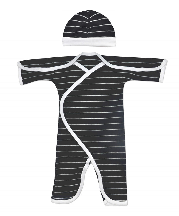 Black and White Stripe Long Sleeve NIC-Jumpsuit