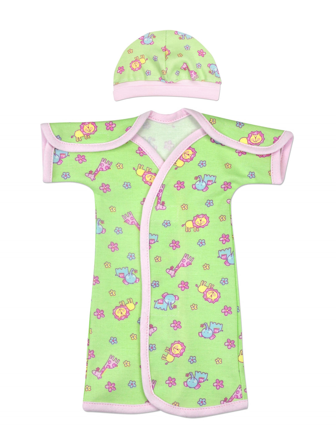 Mint Safari Short Sleeve NICU Gown