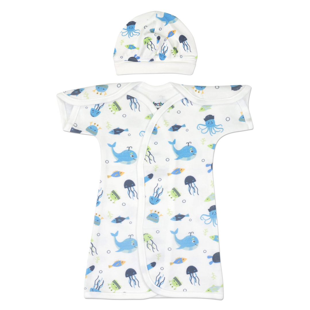 Sea Life Cotton NICU Gown